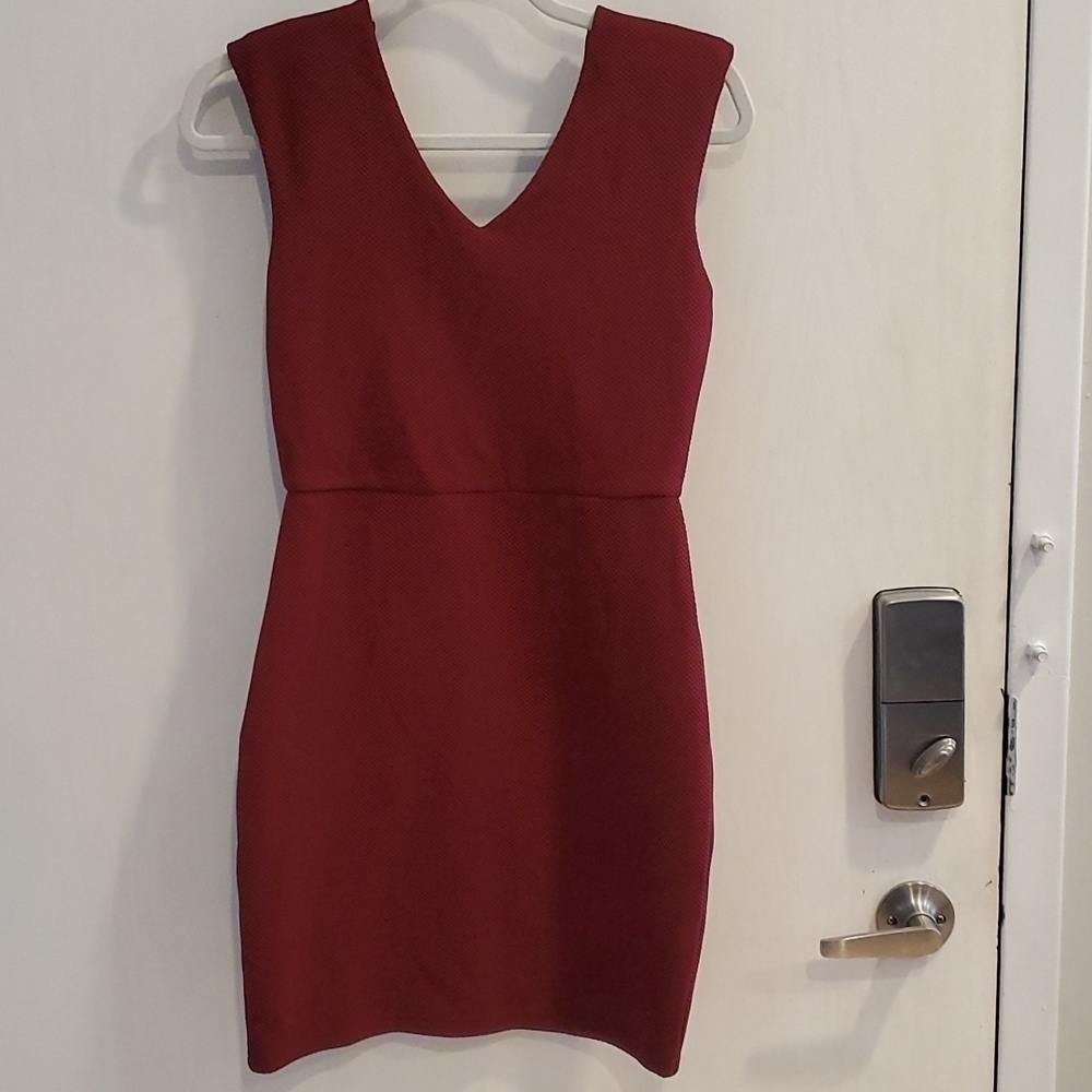 Ya Los Angeles Maroon Bodycon Dress S